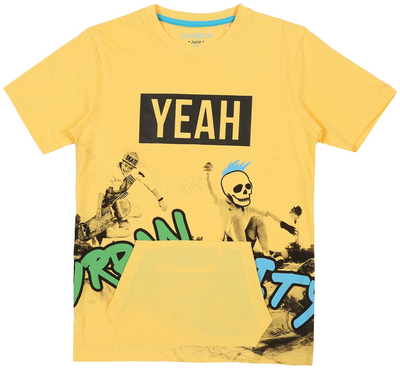 

Pantaloons Junior Boy Cotton Printed T-shirt - Yellow