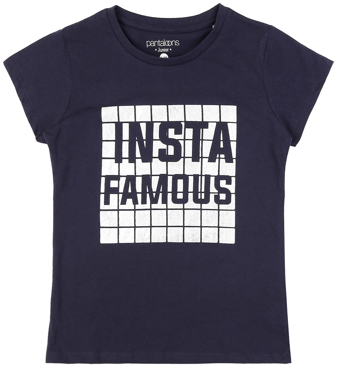 

Pantaloons Junior Girl Cotton Printed T shirt - Blue