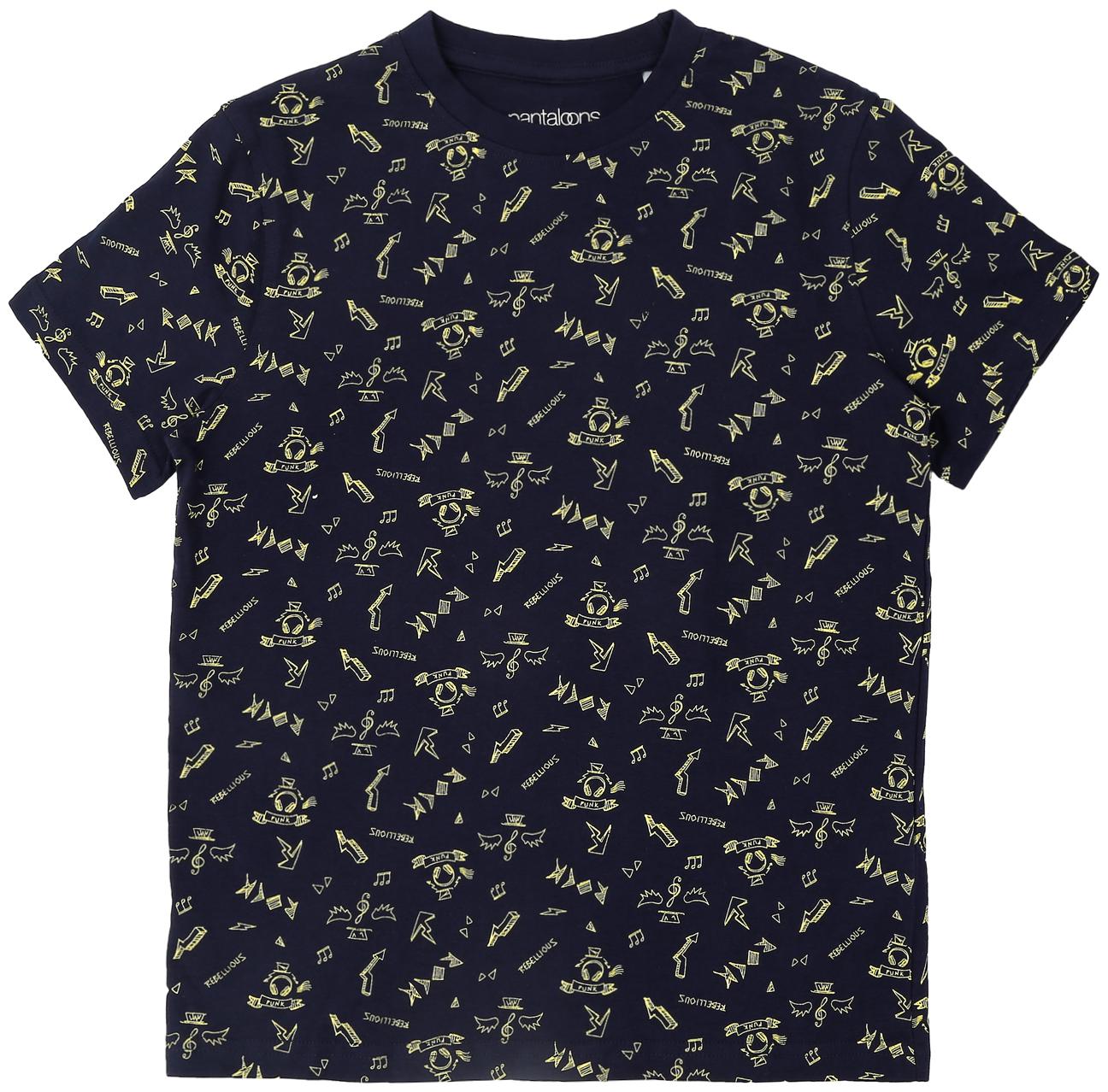 

Pantaloons Junior Boy Cotton Printed T-shirt - Blue