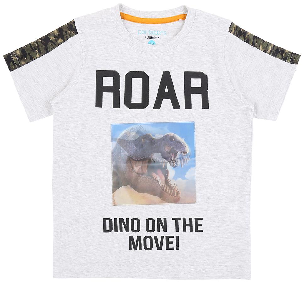 

Pantaloons Junior Boy Cotton Printed T-shirt - Grey