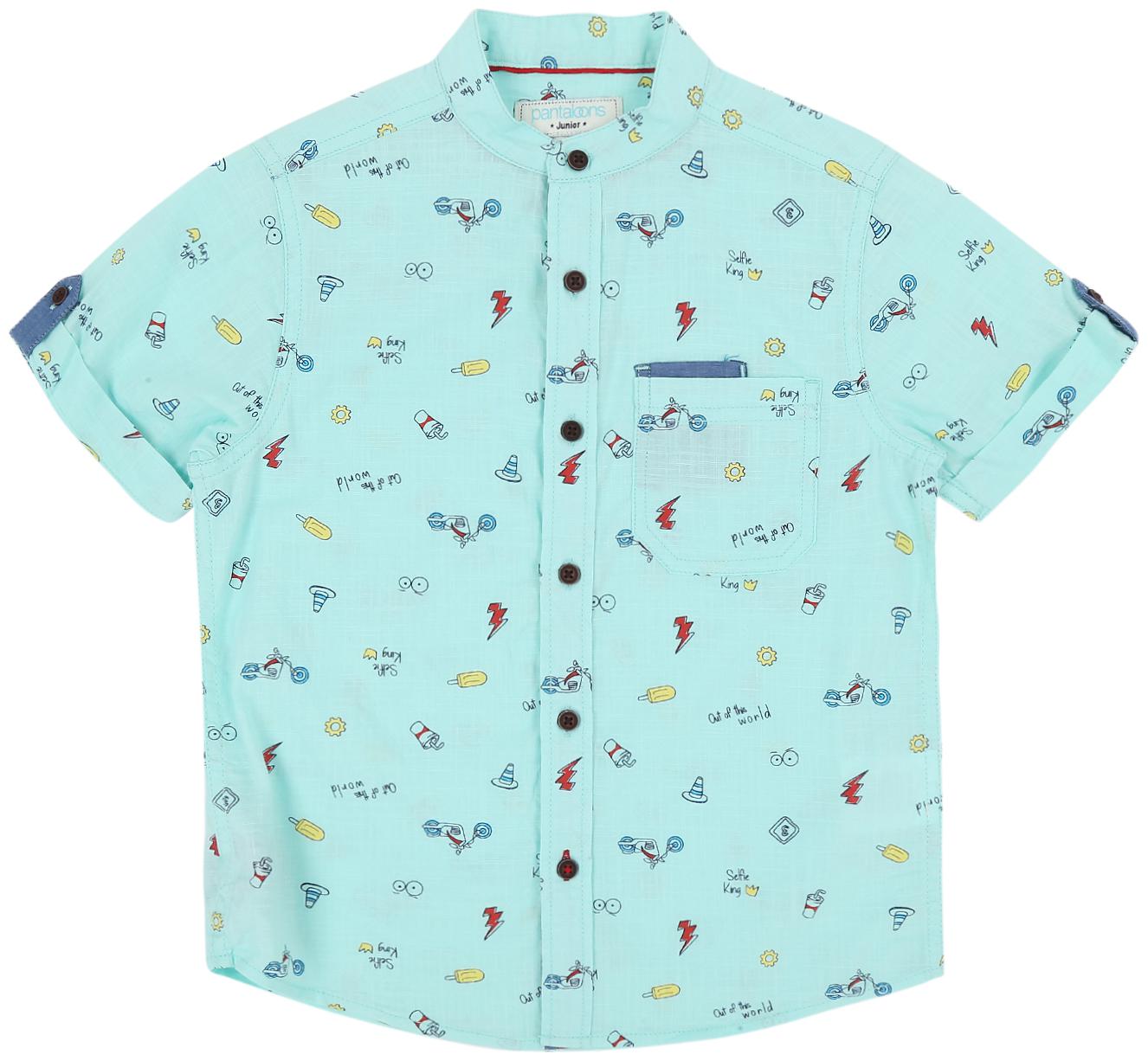 

Pantaloons Junior Boy Cotton Printed Shirt Green