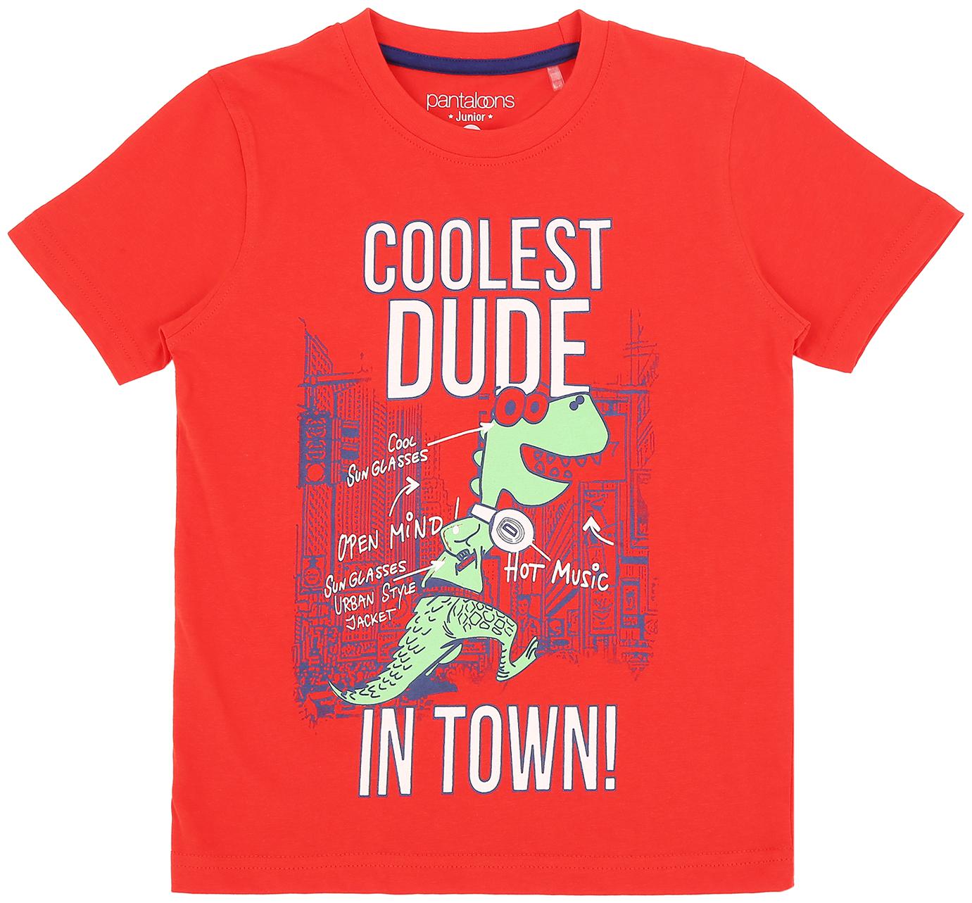 

Pantaloons Junior Boy Cotton Printed T-shirt - Red