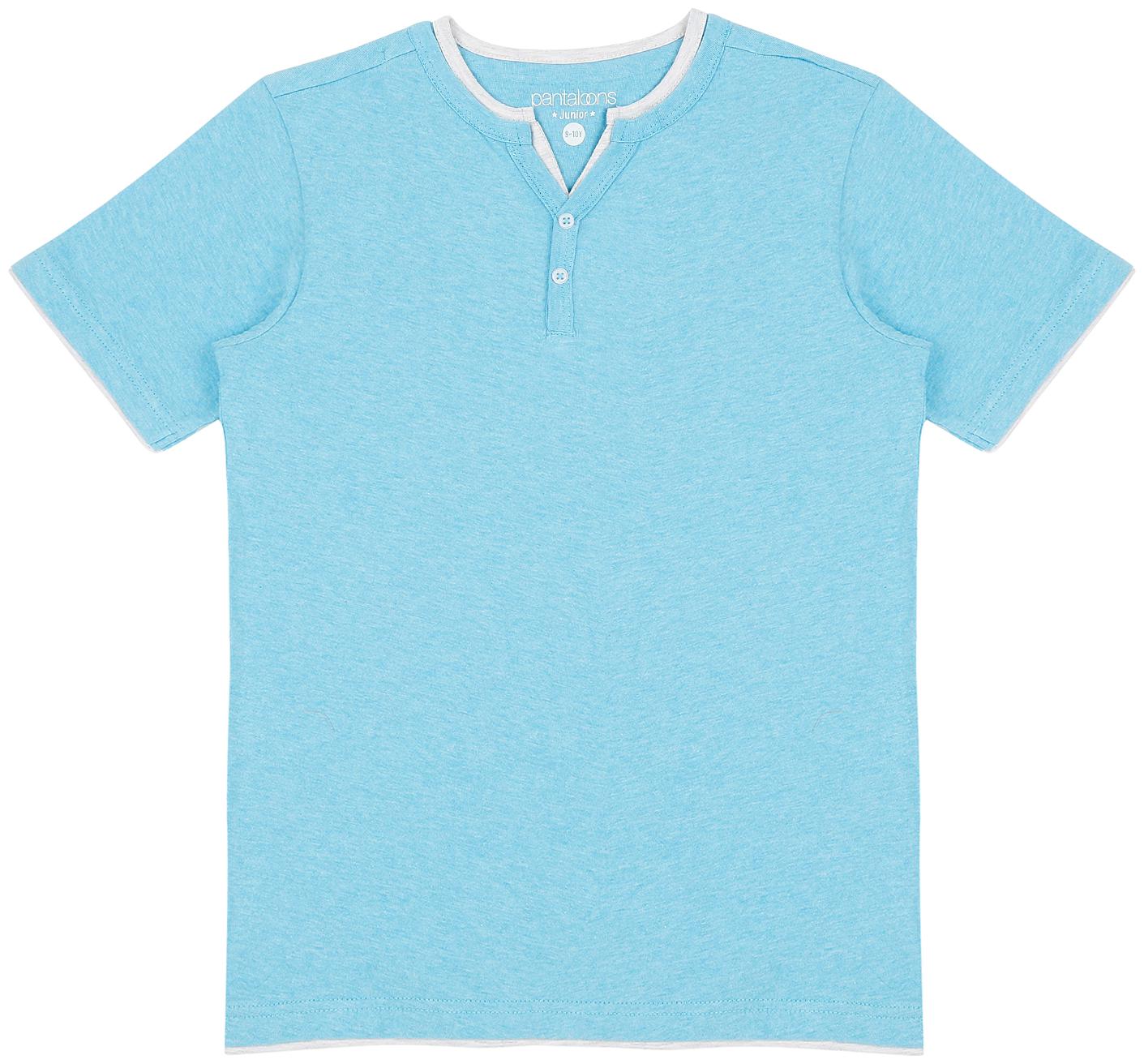 

Pantaloons Junior Boy Cotton Solid T-shirt - Blue