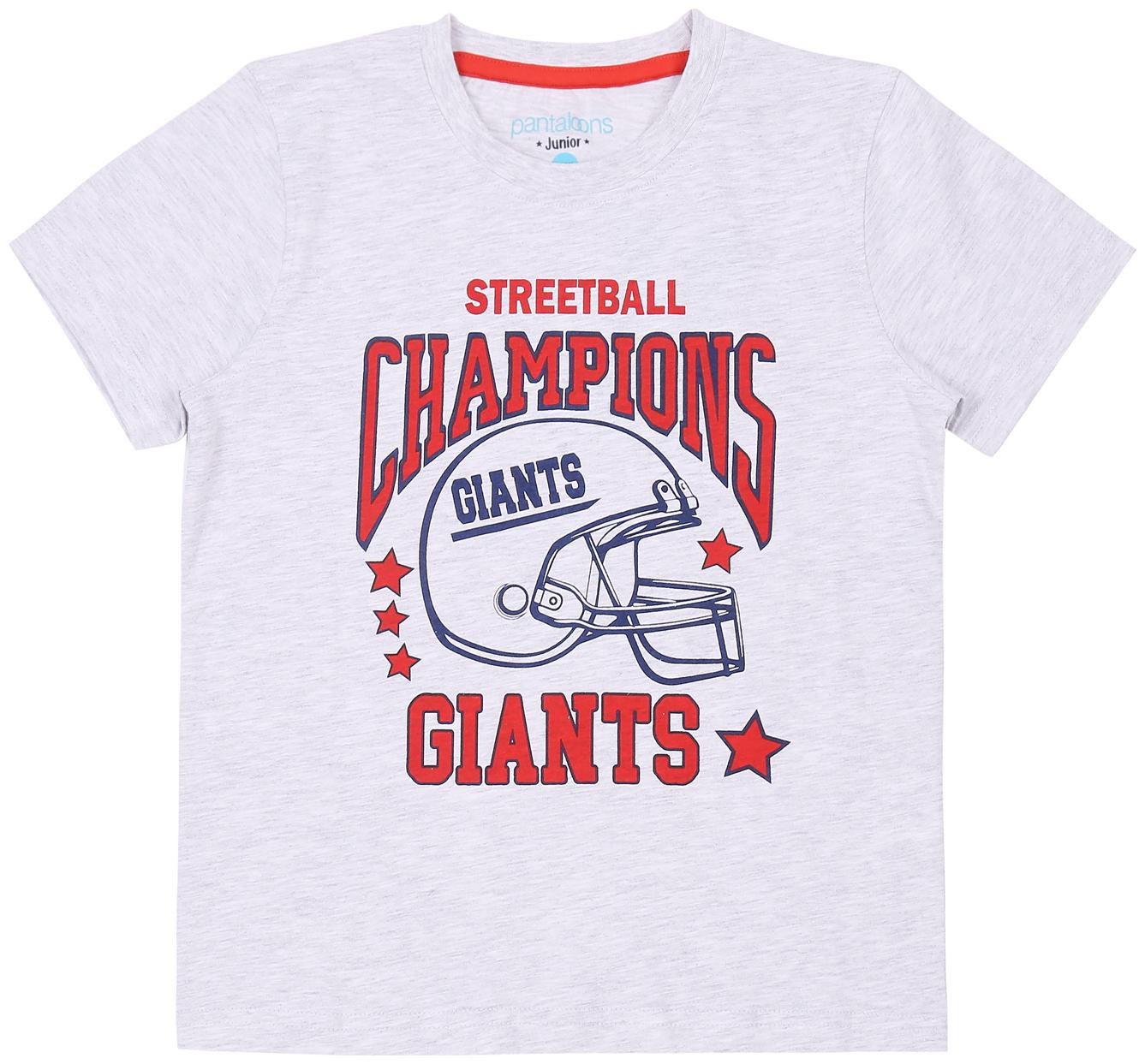 

Pantaloons Junior Boy Cotton Printed T-shirt - Grey