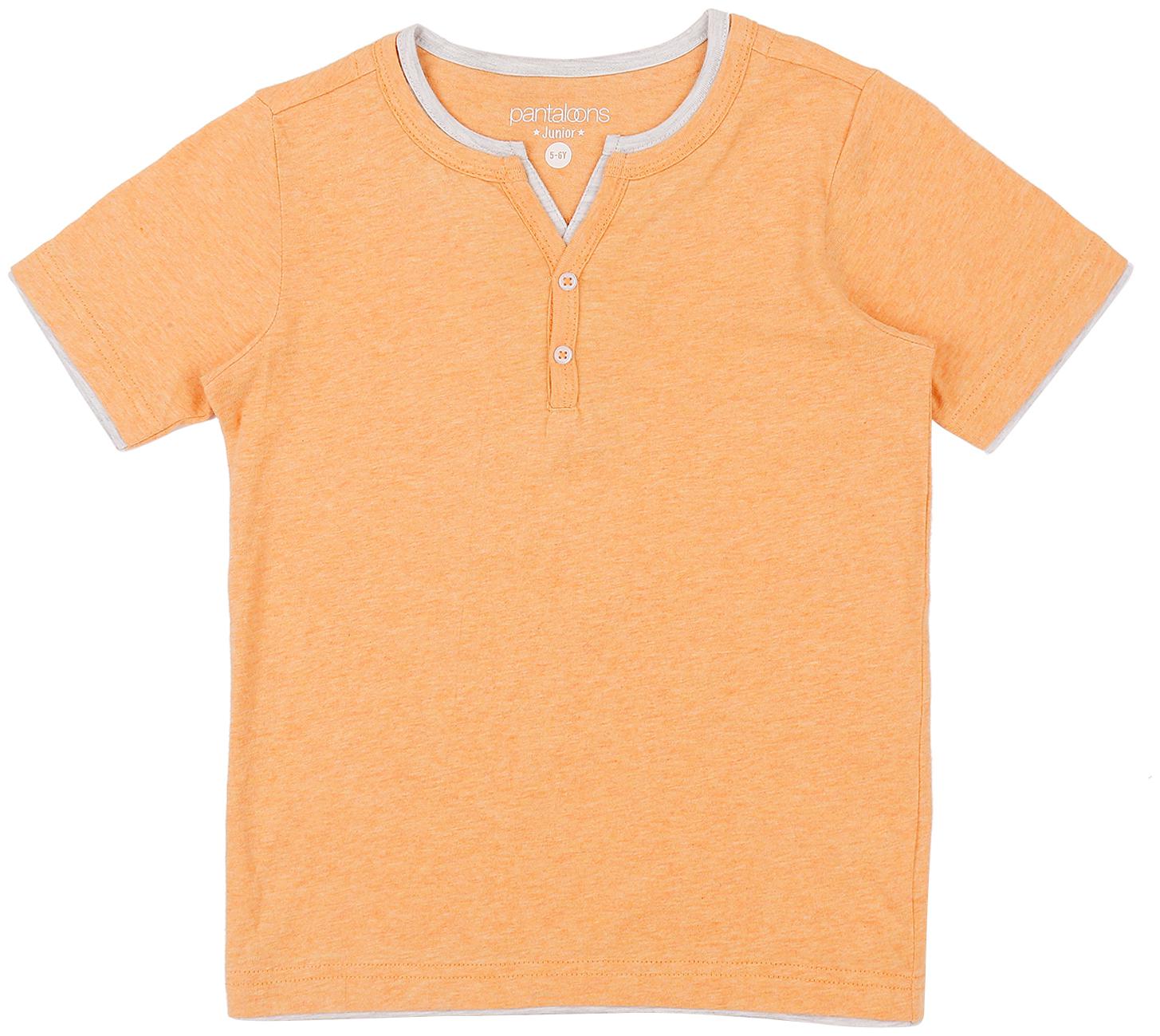 

Pantaloons Junior Boy Cotton Solid T-shirt - Orange