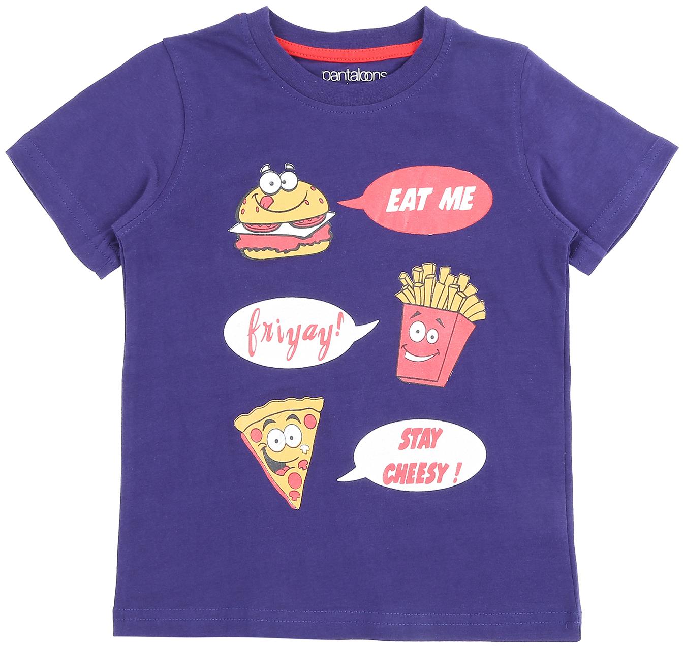 

Pantaloons Junior Boy Cotton Printed T-shirt - Blue