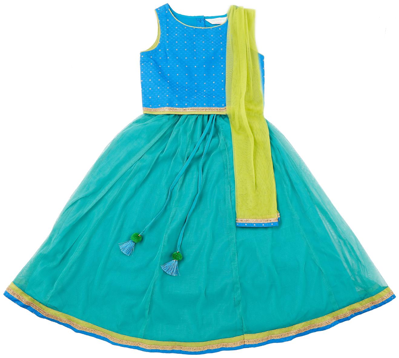 

Pantaloons Junior Girl s Polyester Self design Sleeveless Lehenga choli - Multi