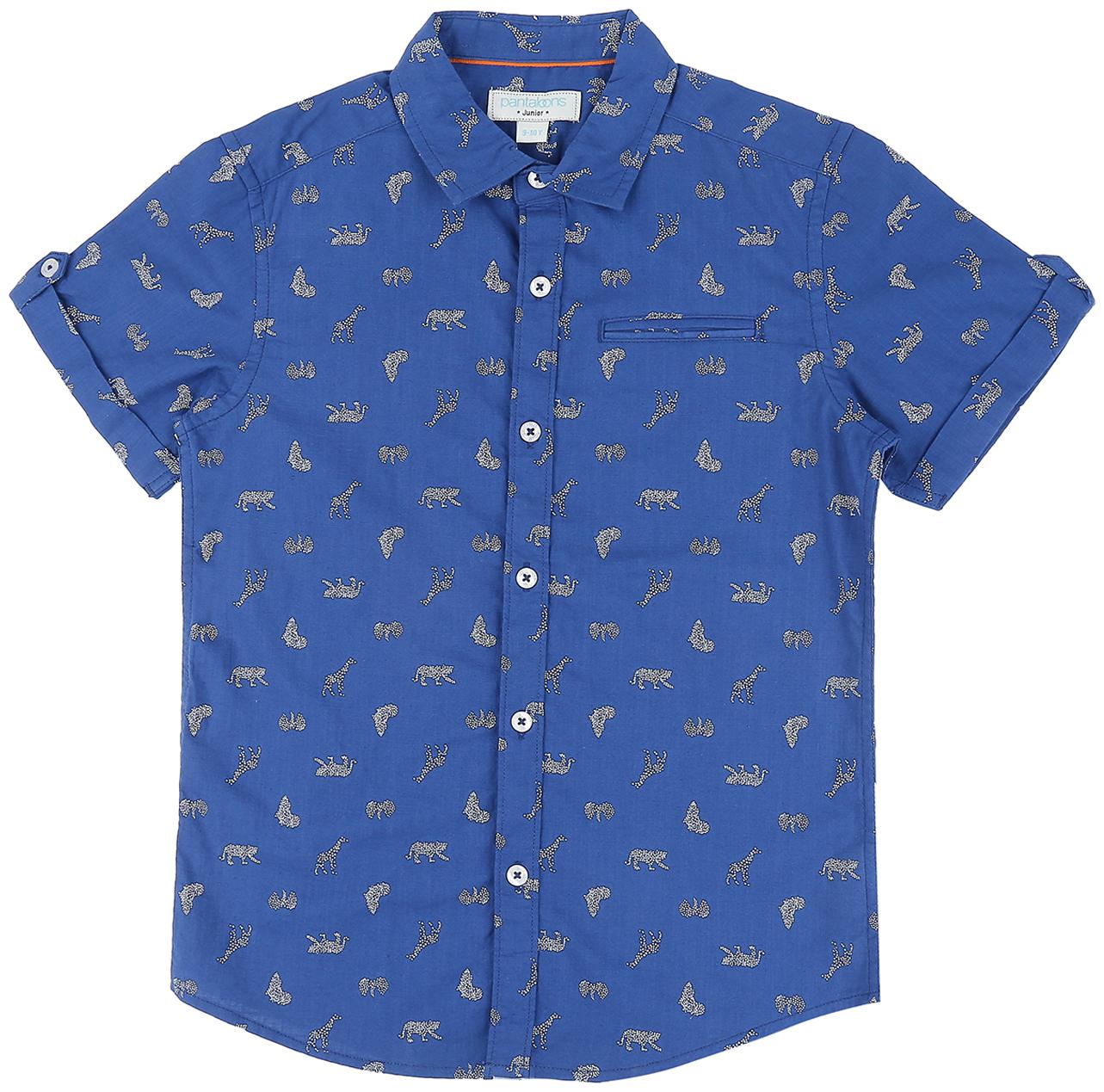 

Pantaloons Junior Boy Cotton Printed Shirt Blue