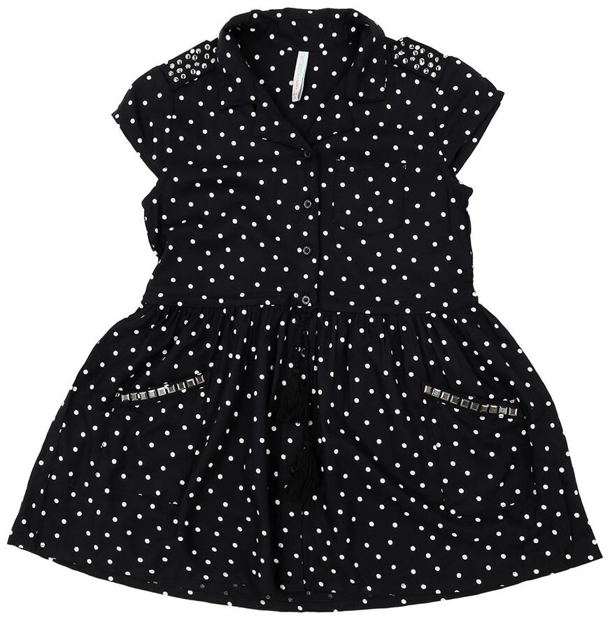 

Pantaloons Junior Girl Rayon Polka dots Top - Black
