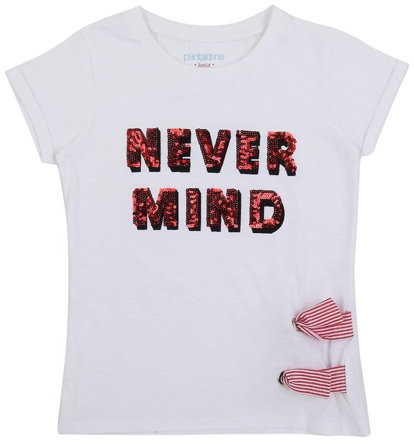 

Pantaloons Junior Girl Cotton Printed T shirt - White