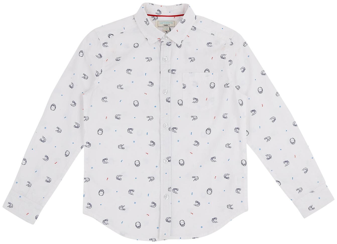 

Pantaloons Junior Boy Cotton Printed Shirt White