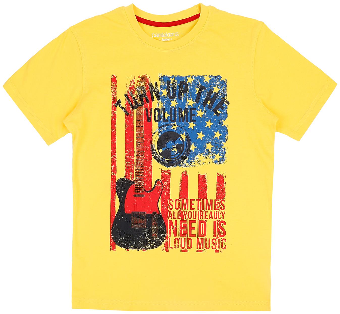 

Pantaloons Junior Boy Cotton Printed T-shirt - Yellow