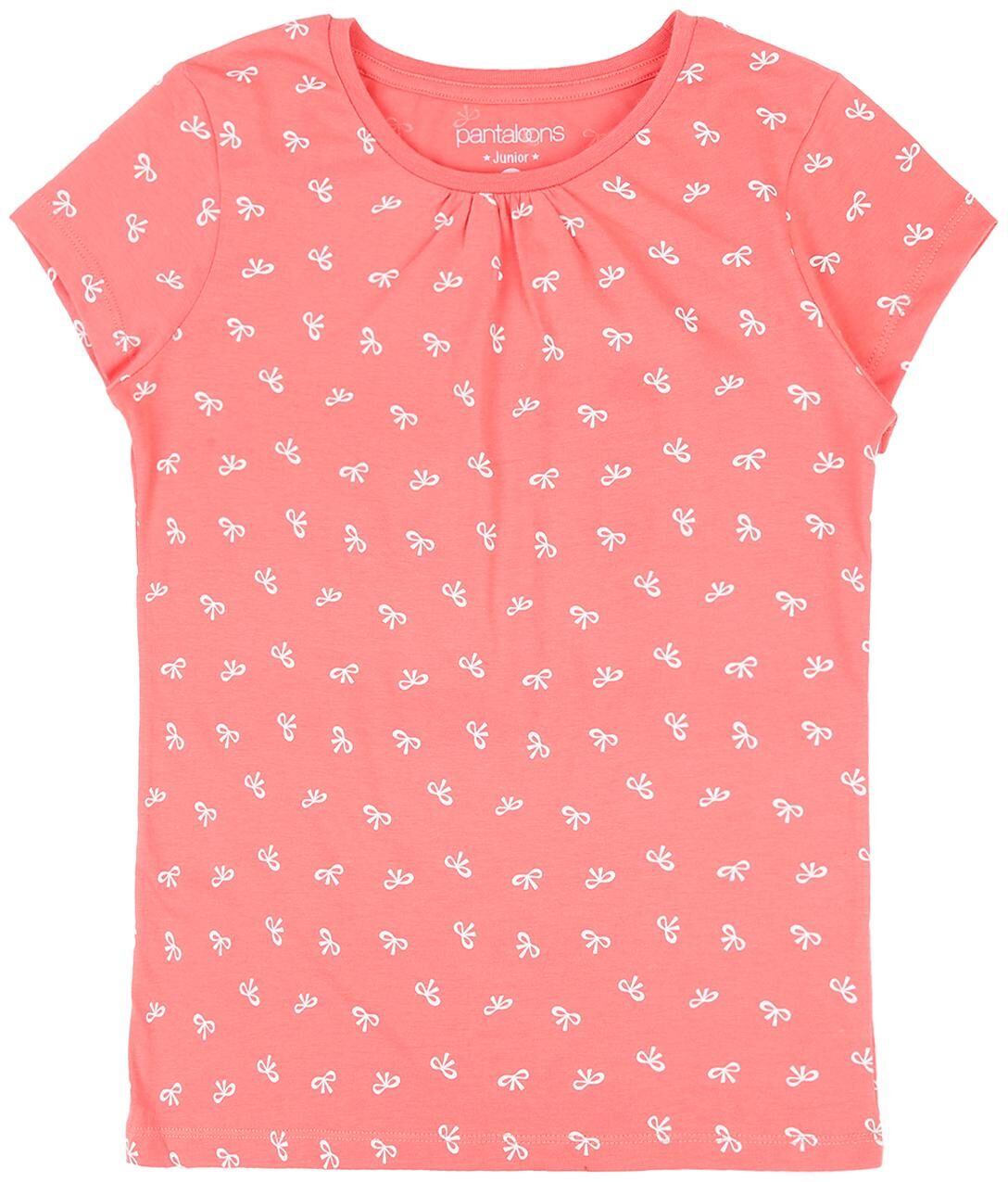 

Pantaloons Junior Girl Cotton Printed T shirt - Pink