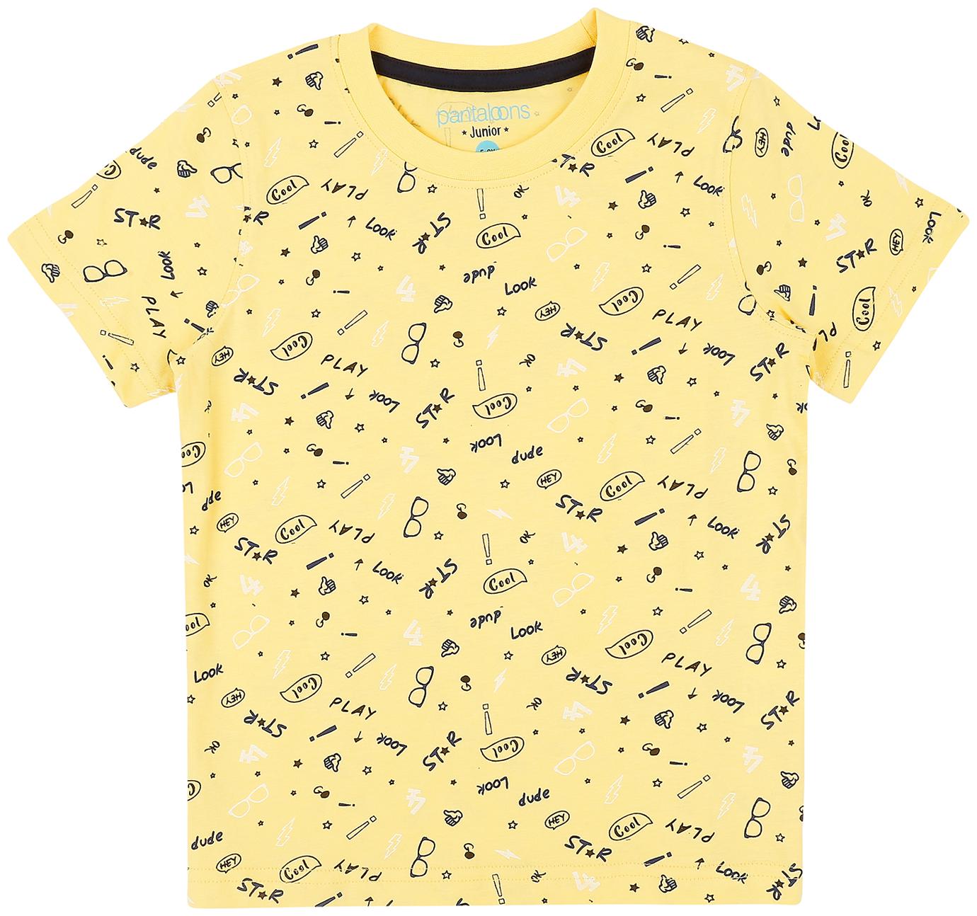 

Pantaloons Junior Boy Cotton Printed T-shirt - Yellow