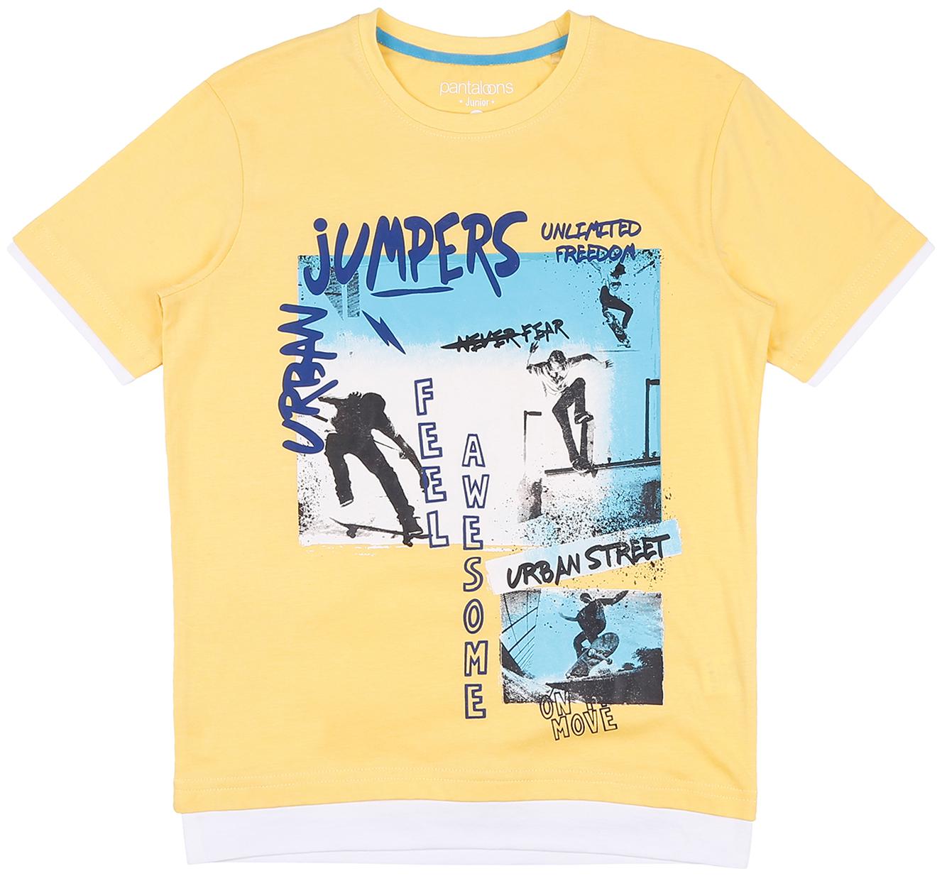 

Pantaloons Junior Boy Cotton Printed T-shirt - Yellow