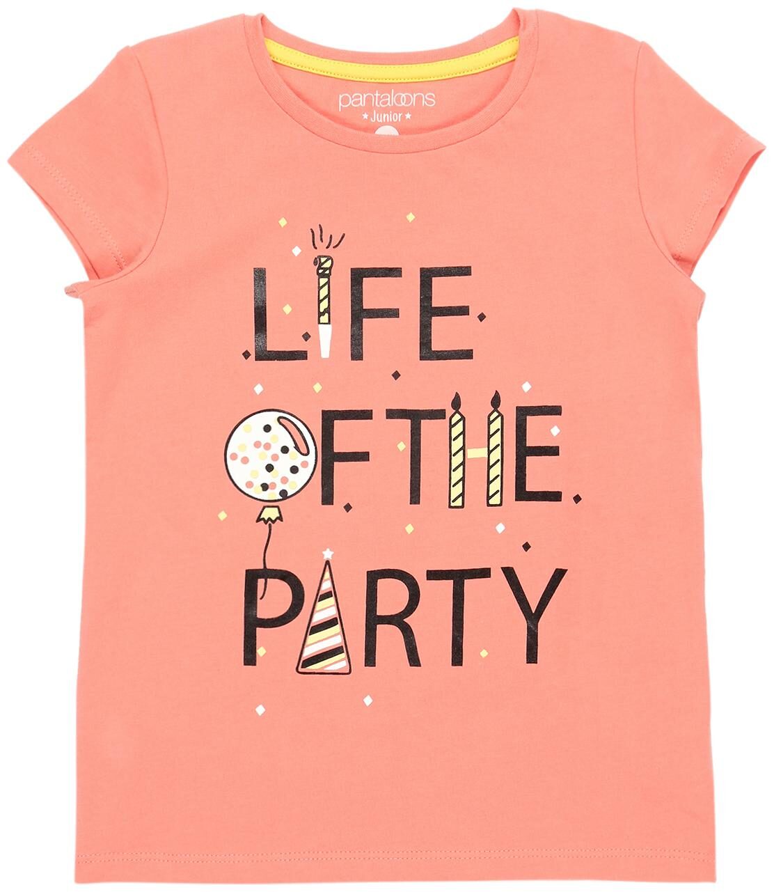 

Pantaloons Junior Girl Cotton Printed T shirt - Pink