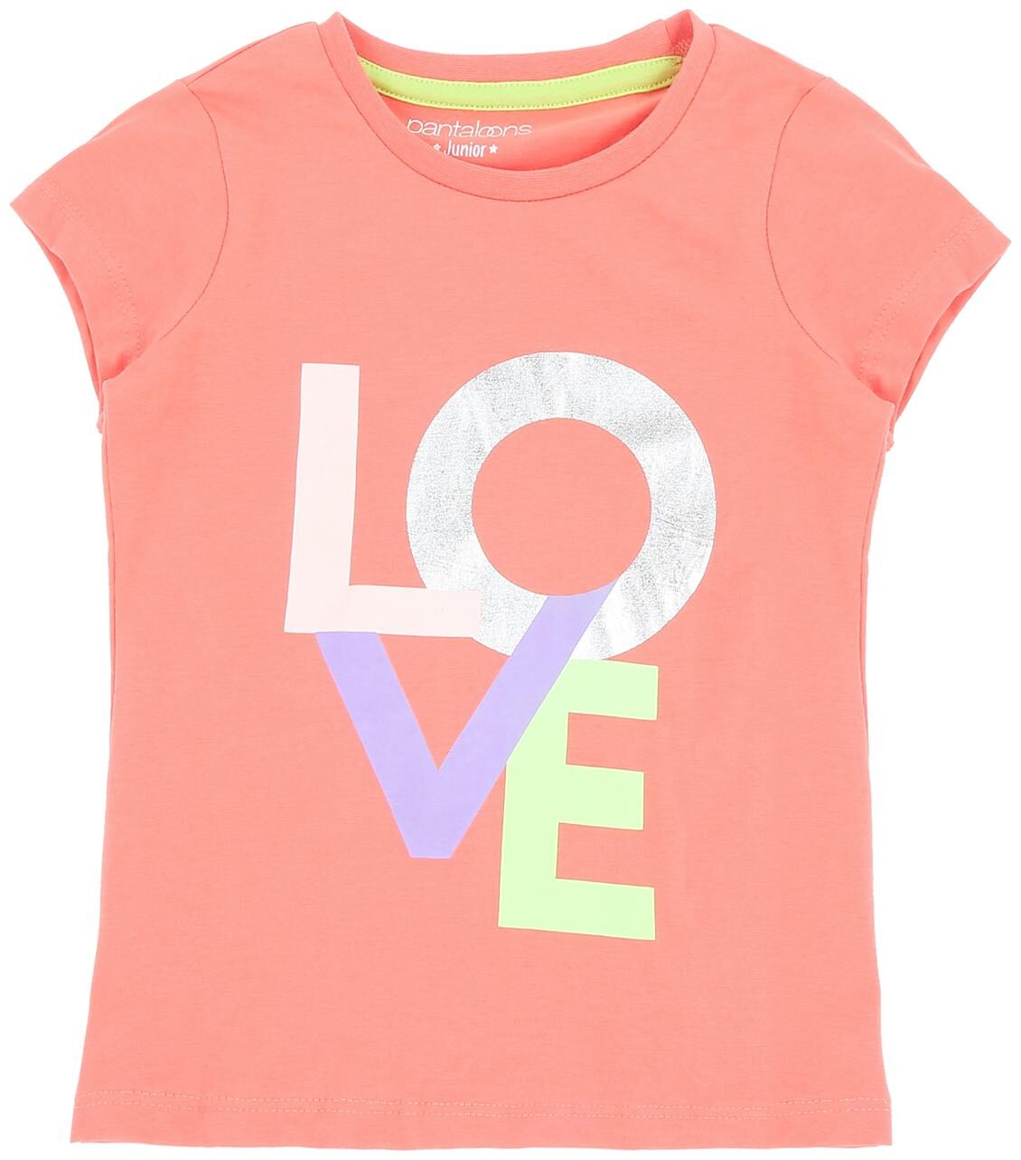 

Pantaloons Junior Girl Cotton Printed T shirt - Pink