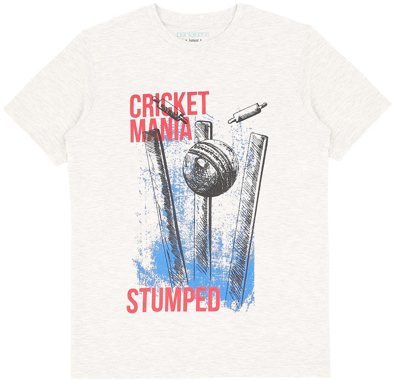 

Pantaloons Junior Boy Cotton Printed T-shirt - Grey