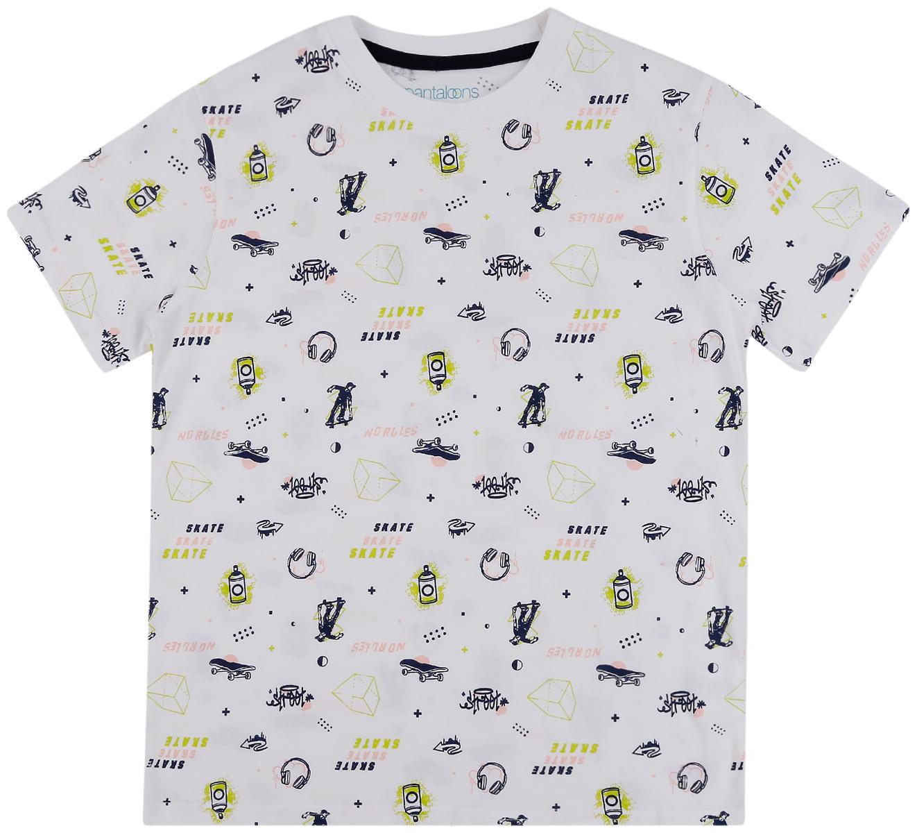 

Pantaloons Junior Boy Cotton Printed T-shirt - White