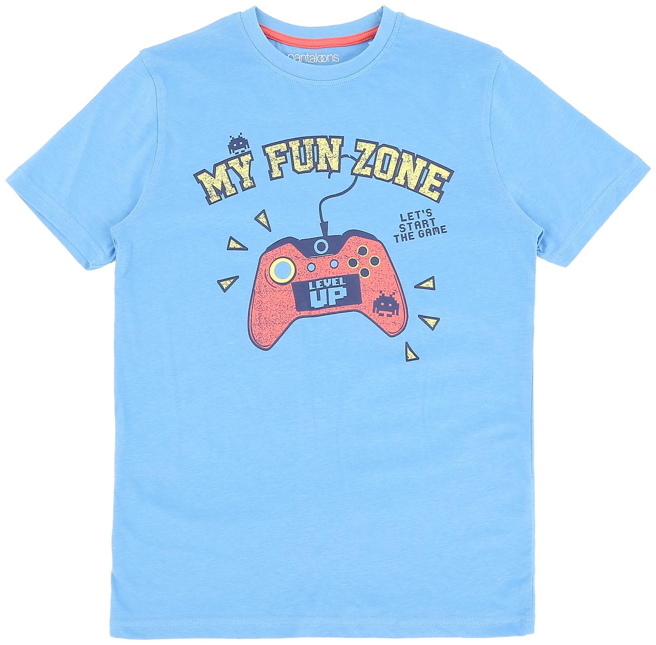 

Pantaloons Junior Boy Cotton Printed T-shirt - Blue