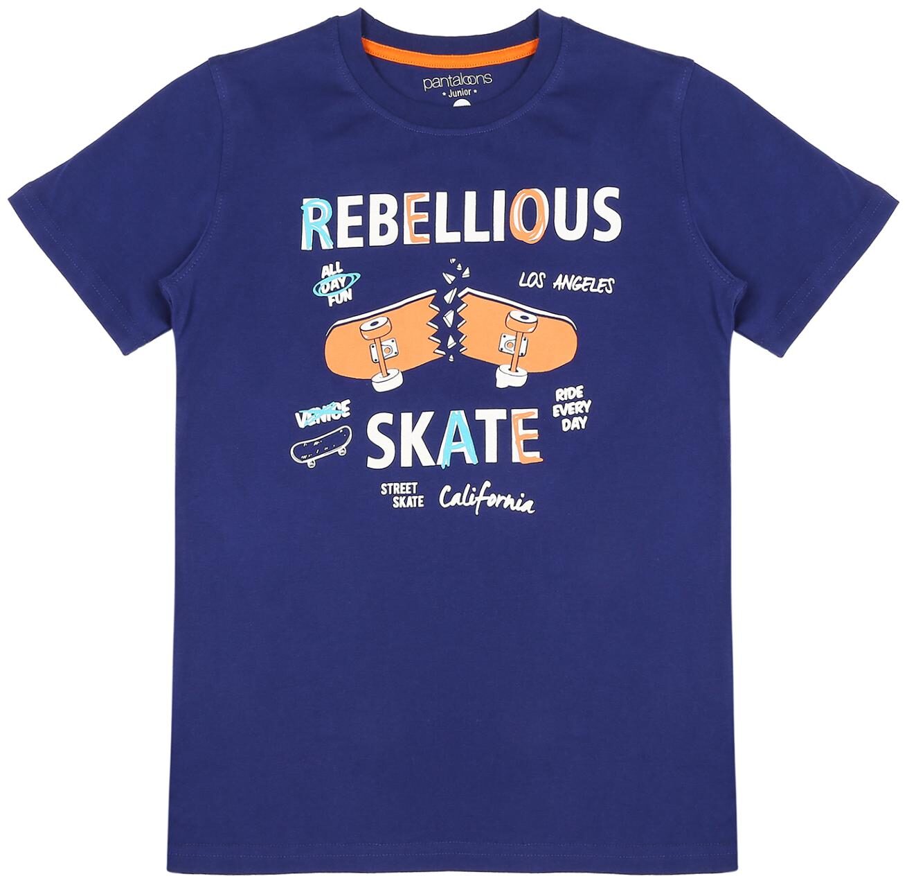 

Pantaloons Junior Boy Cotton Printed T-shirt - Blue
