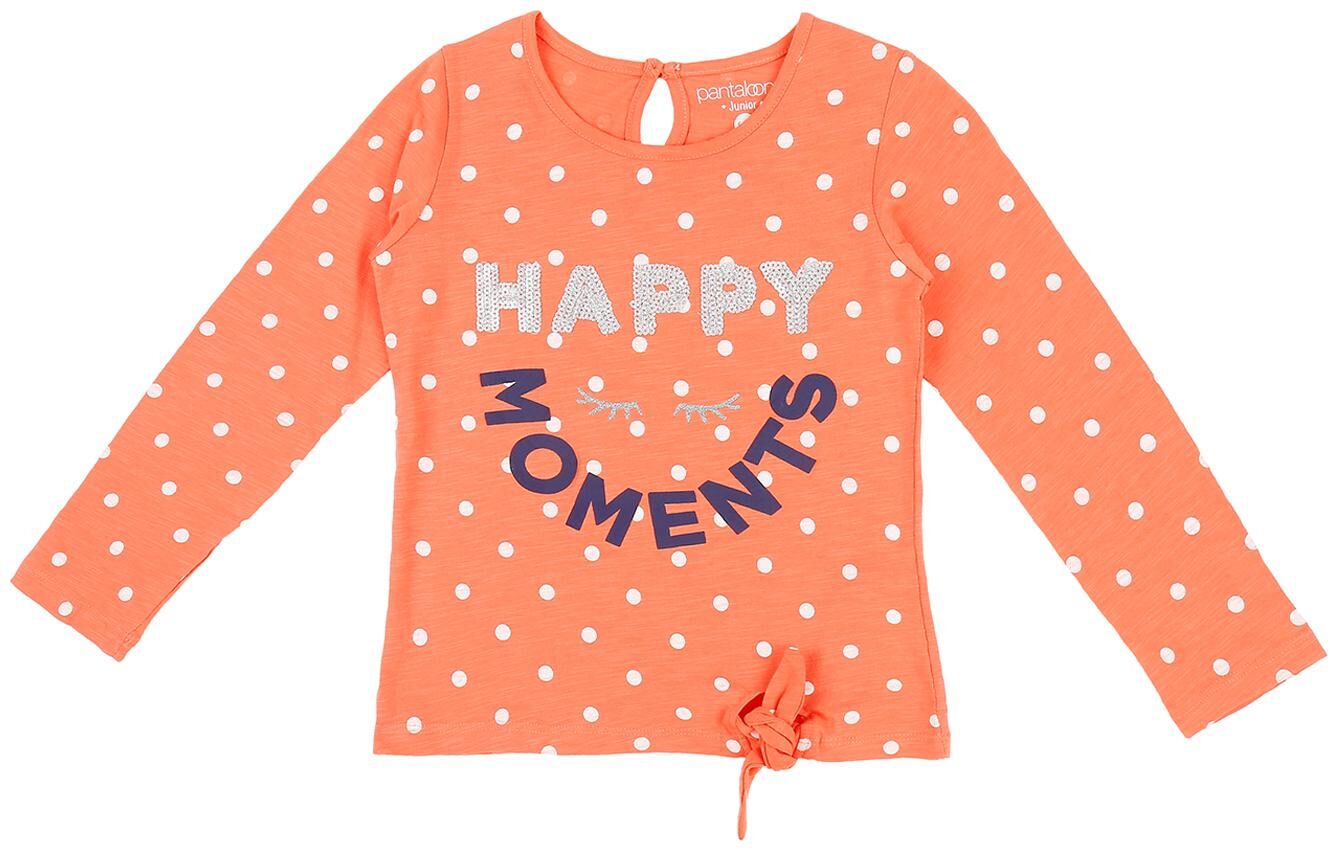 

Pantaloons Junior Girl Cotton Printed T shirt - Orange