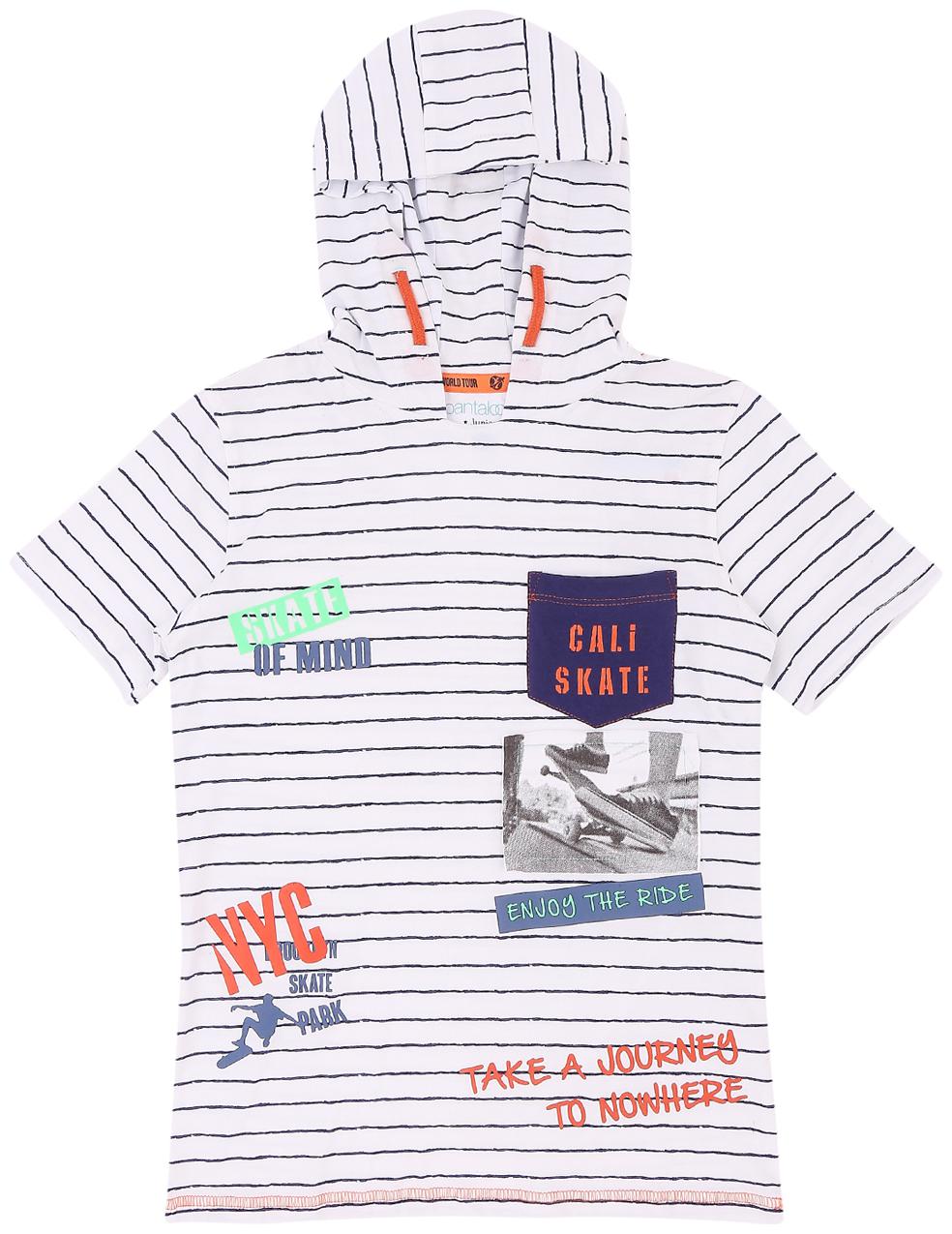 

Pantaloons Junior Boy Cotton Striped T-shirt - White
