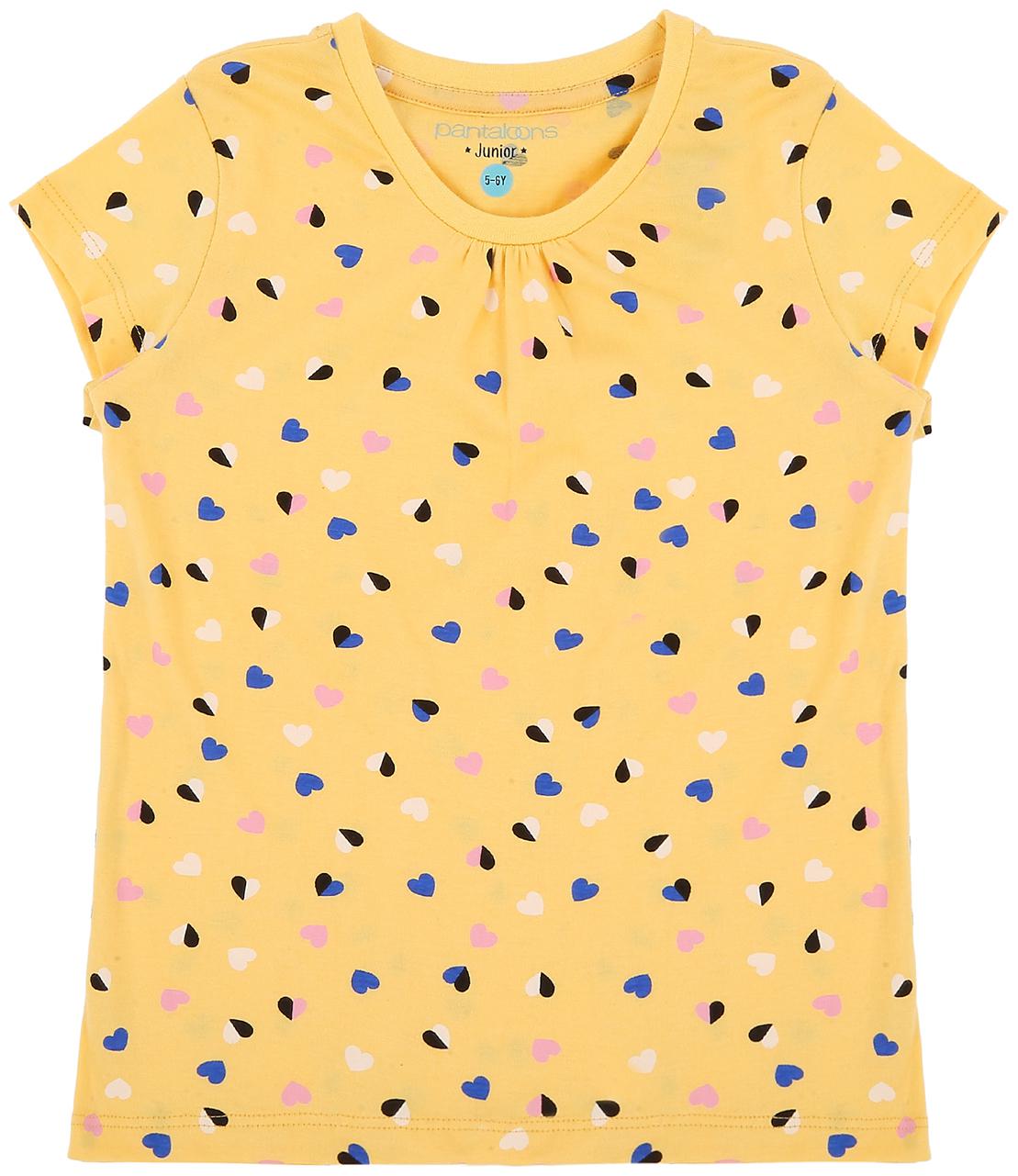 

Pantaloons Junior Girl Cotton Printed T shirt - Yellow