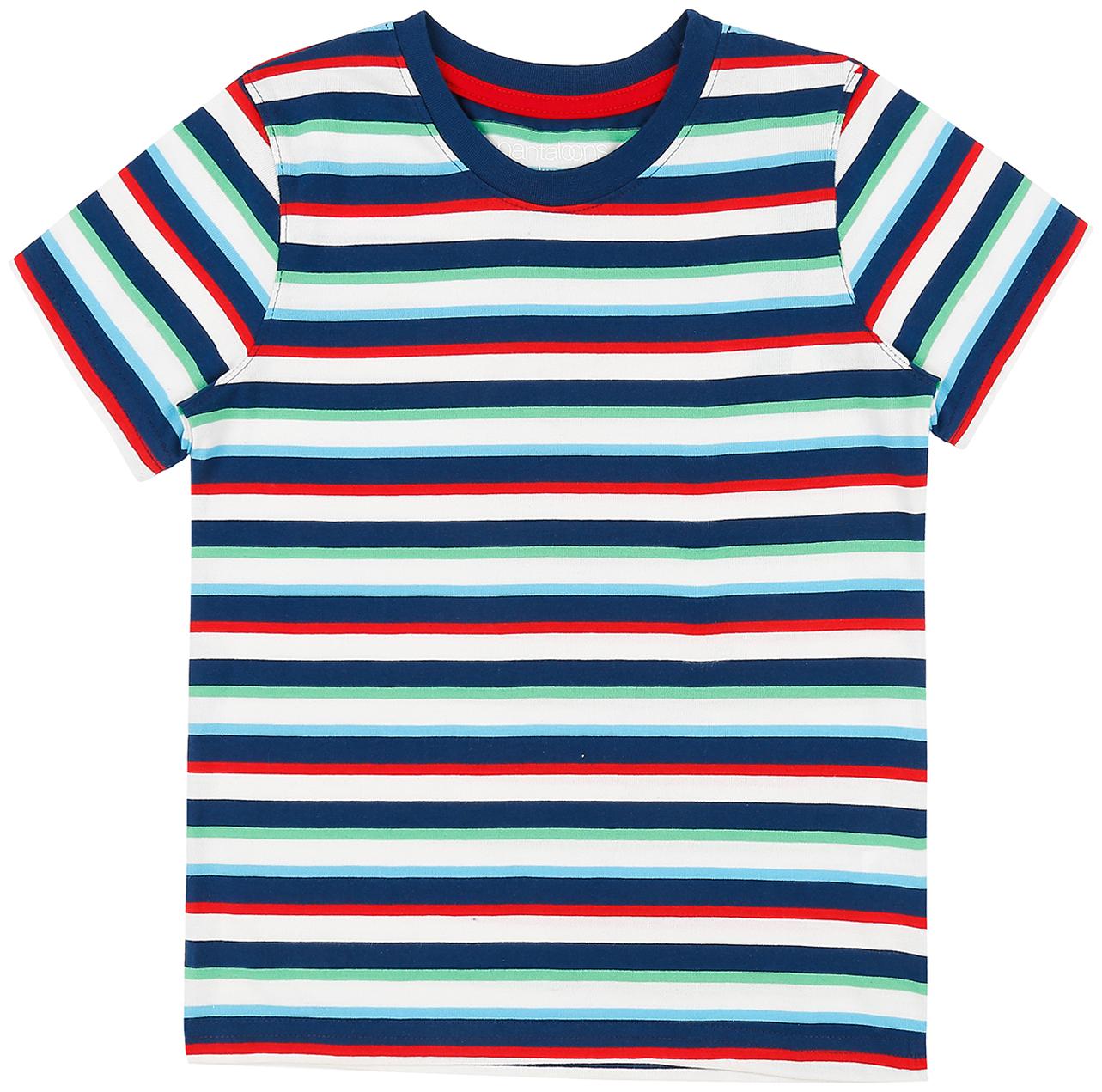 

Pantaloons Junior Boy Cotton Striped T-shirt - White