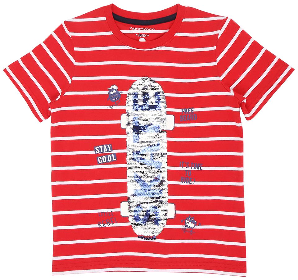 

Pantaloons Junior Boy Cotton Striped T-shirt - Red