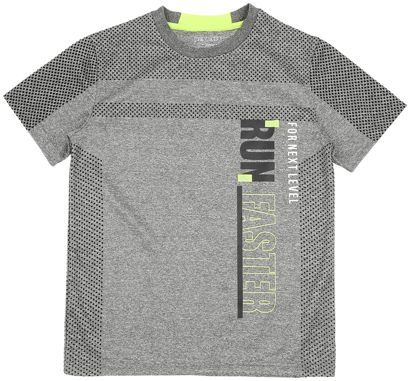

Pantaloons Junior Boy Polyester Printed T-shirt - Grey