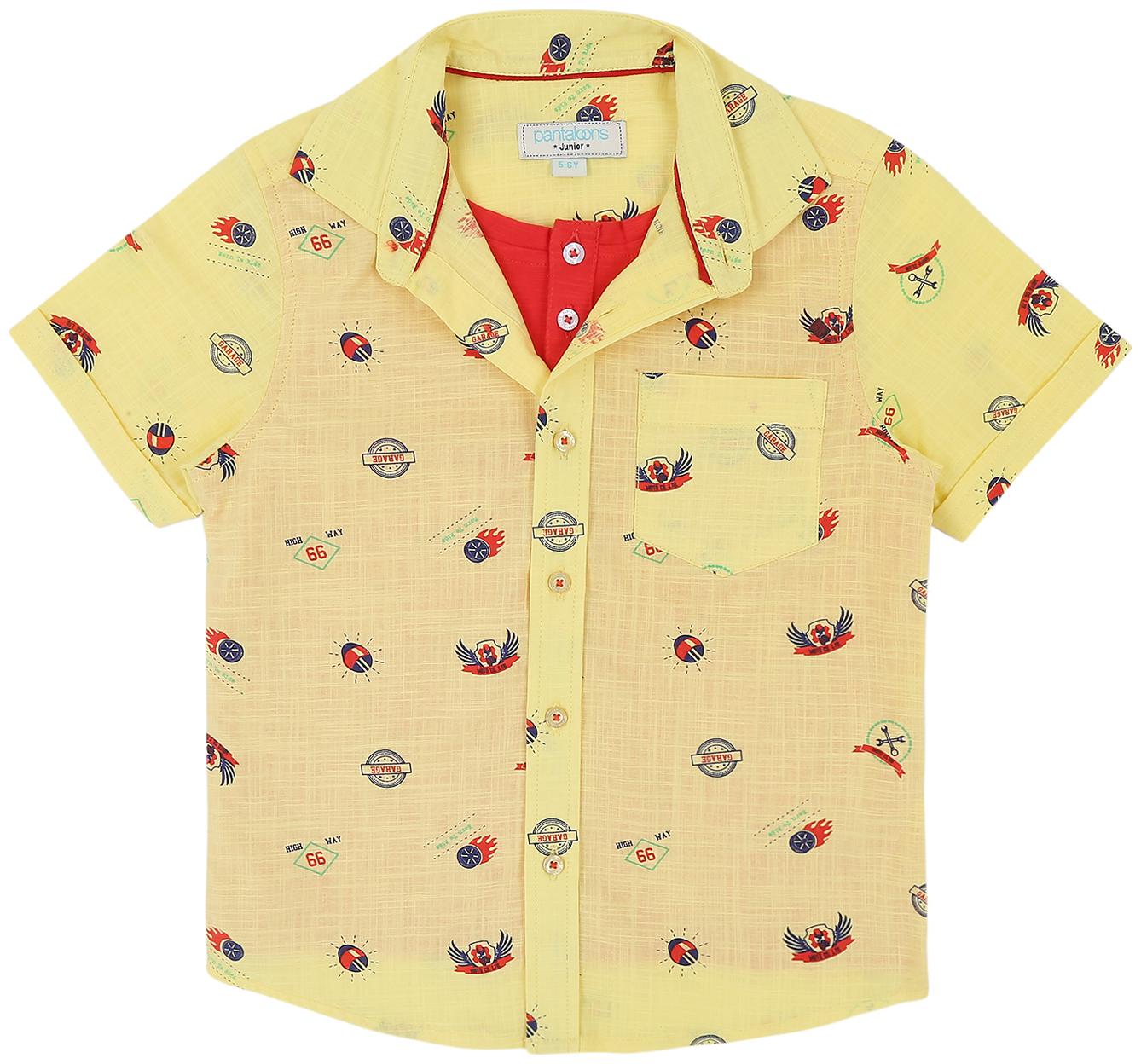 

Pantaloons Junior Boy Cotton Printed Shirt Yellow