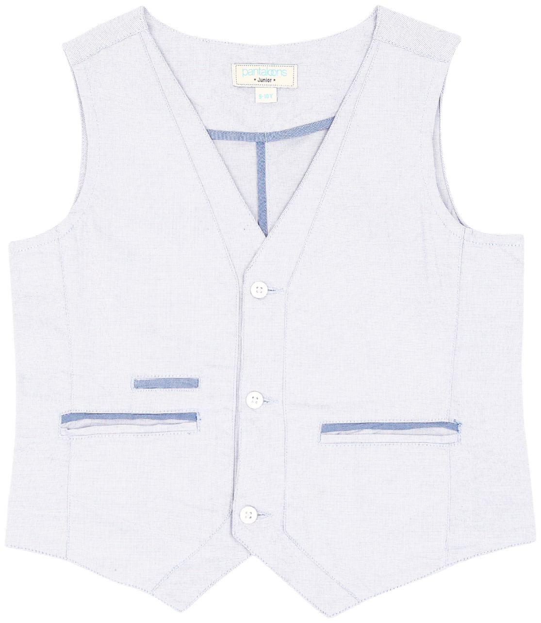 

Pantaloons Junior Boy Cotton Solid Ethnic jacket - Blue