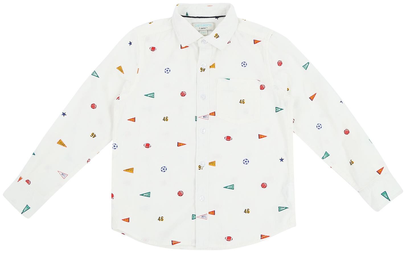 

Pantaloons Junior Boy Cotton Printed Shirt White