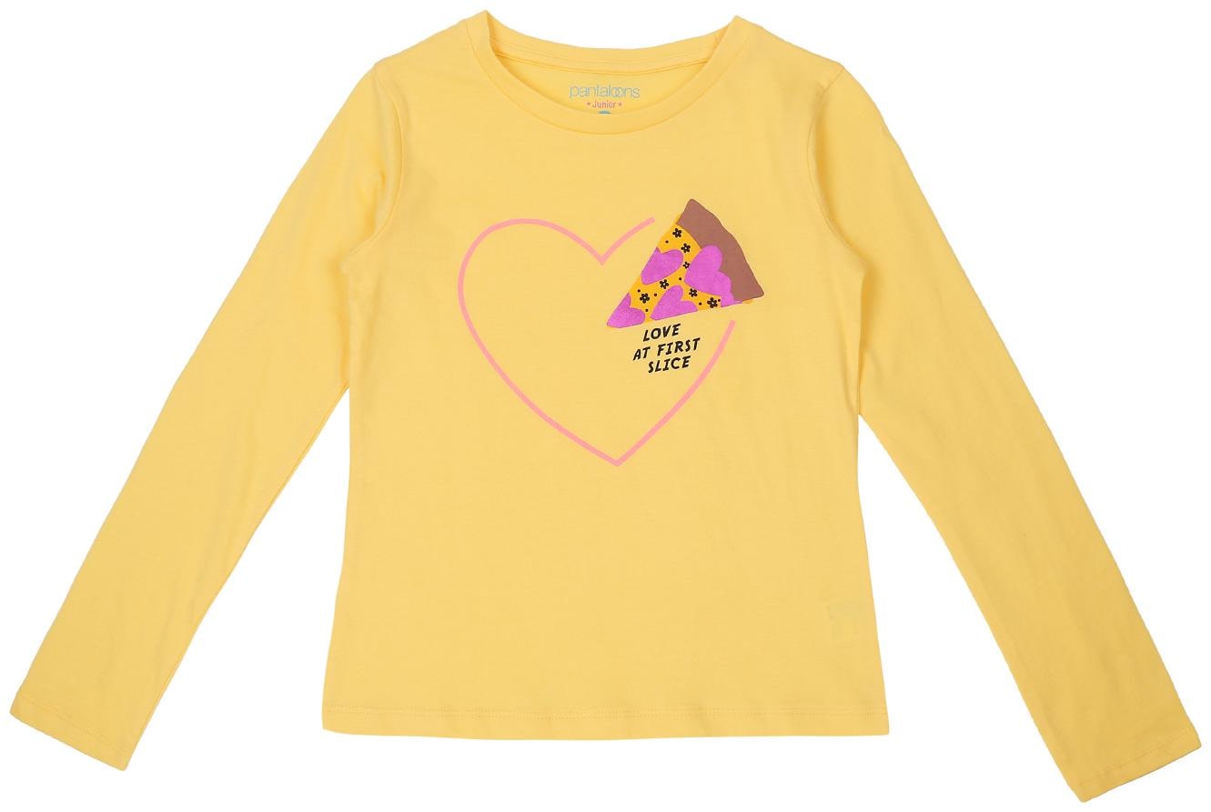 

Pantaloons Junior Girl Cotton Printed T shirt - Yellow