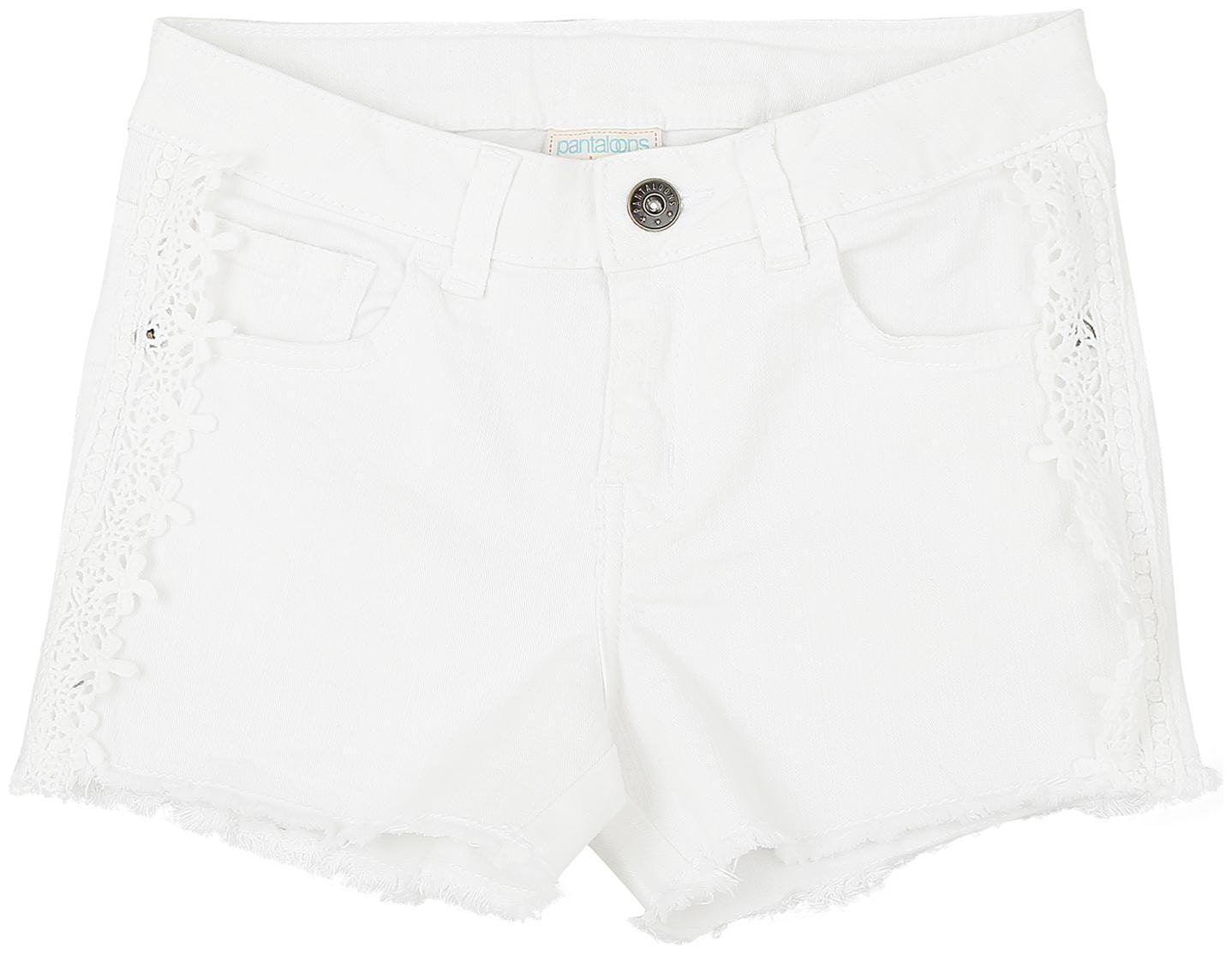 

Pantaloons Junior Girl Cotton Solid Regular shorts - White