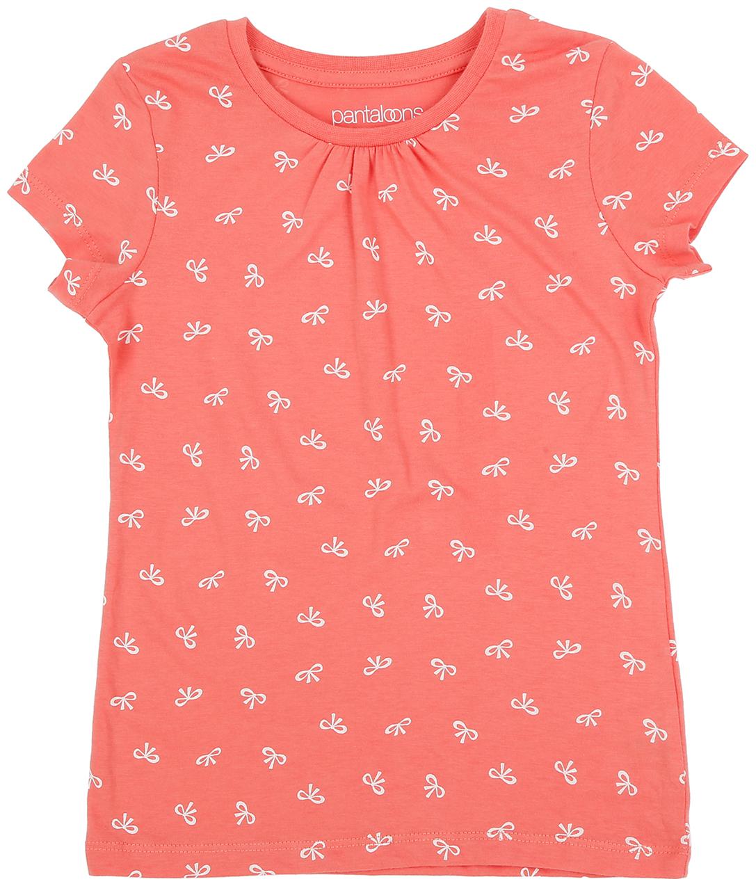 

Pantaloons Junior Girl Cotton Printed T shirt - Pink