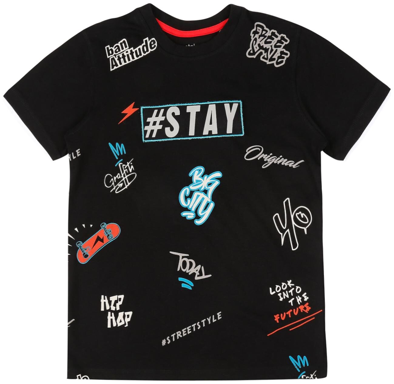 

Pantaloons Junior Boy Cotton Printed T-shirt - Black