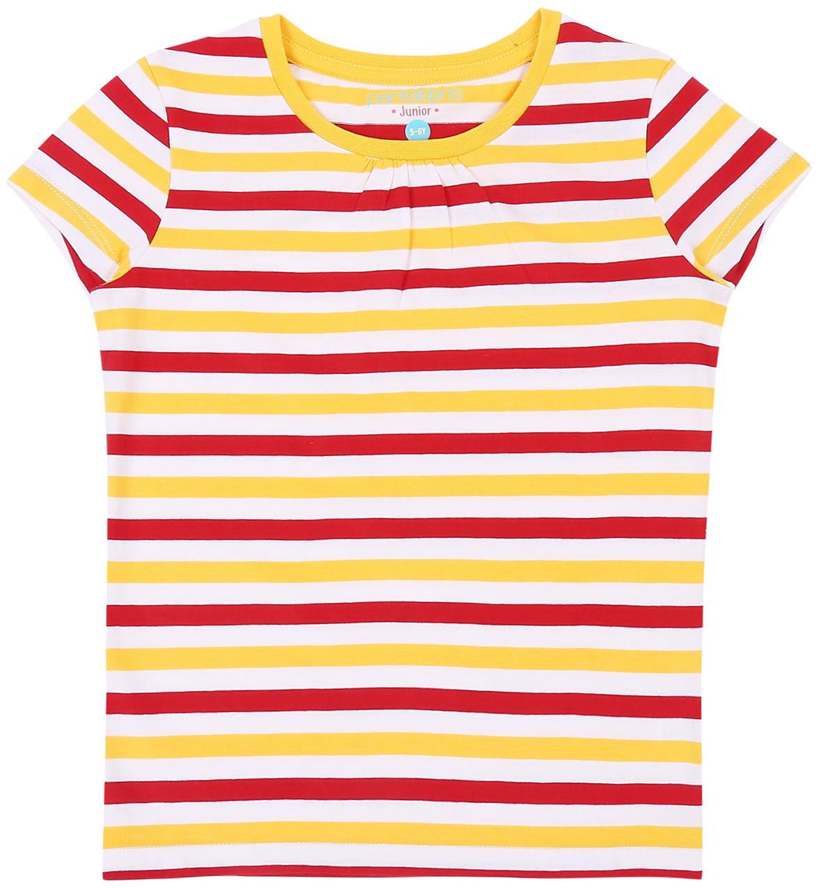 

Pantaloons Junior Girl Cotton Striped T shirt - Multi