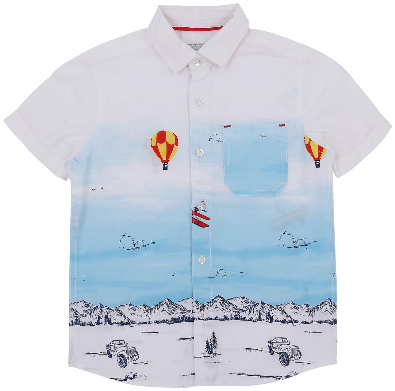 

Pantaloons Junior Boy Cotton Printed Shirt White
