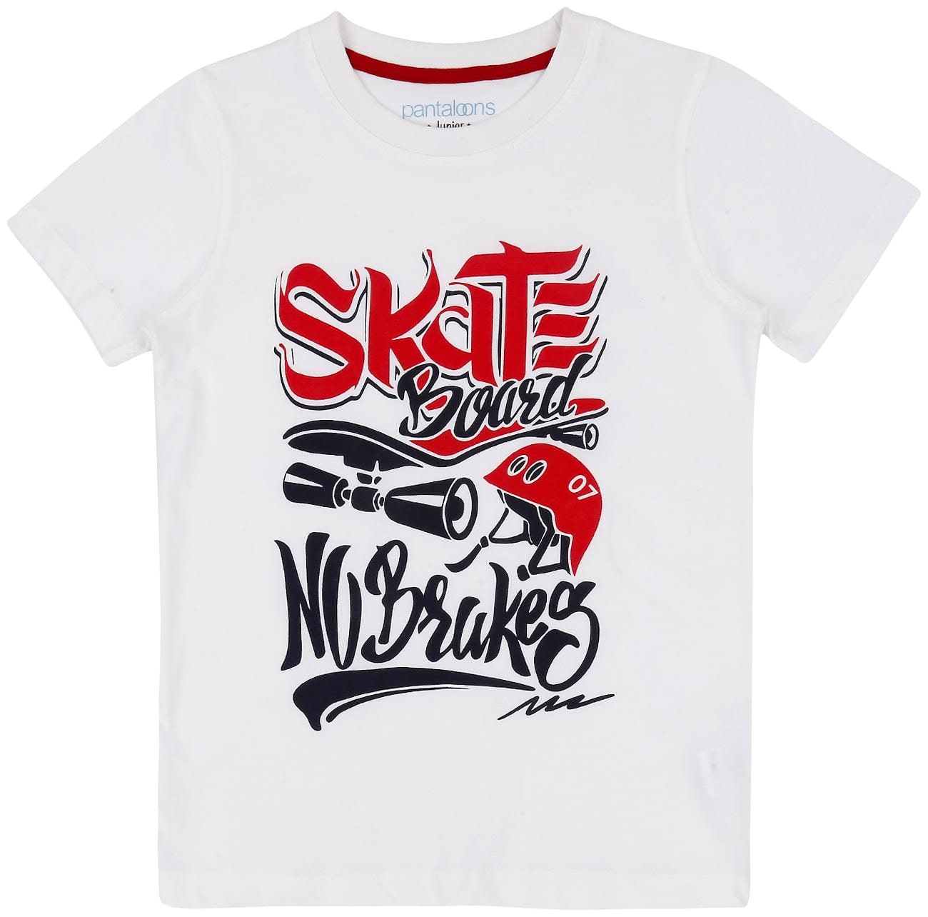 

Pantaloons Junior Boy Cotton Printed T-shirt - White