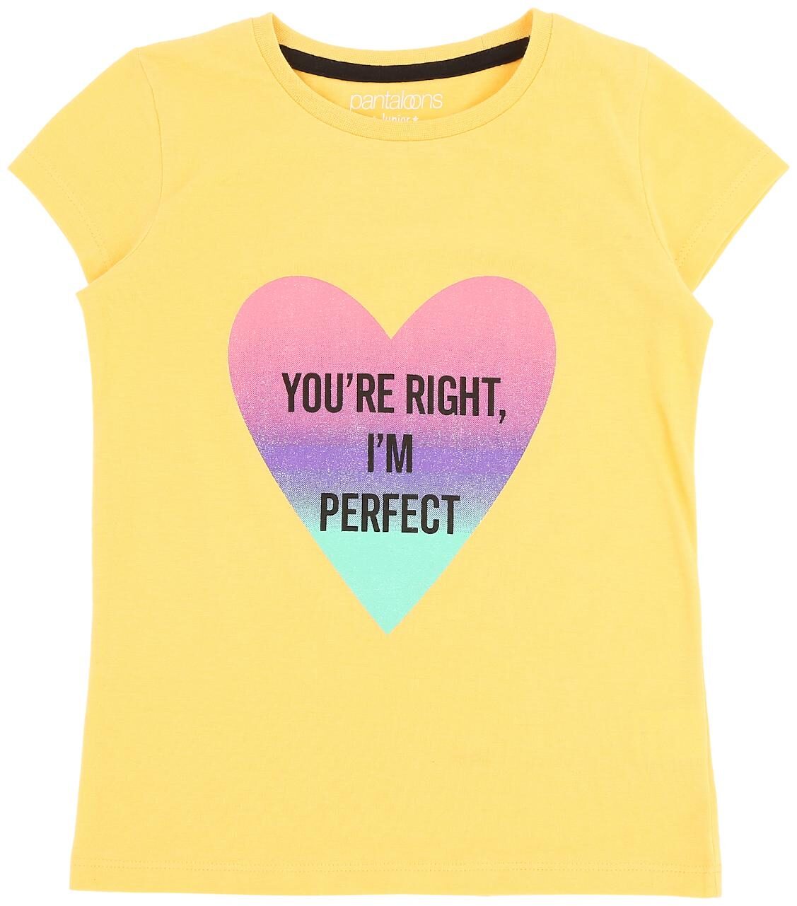 

Pantaloons Junior Girl Cotton Printed T shirt - Yellow