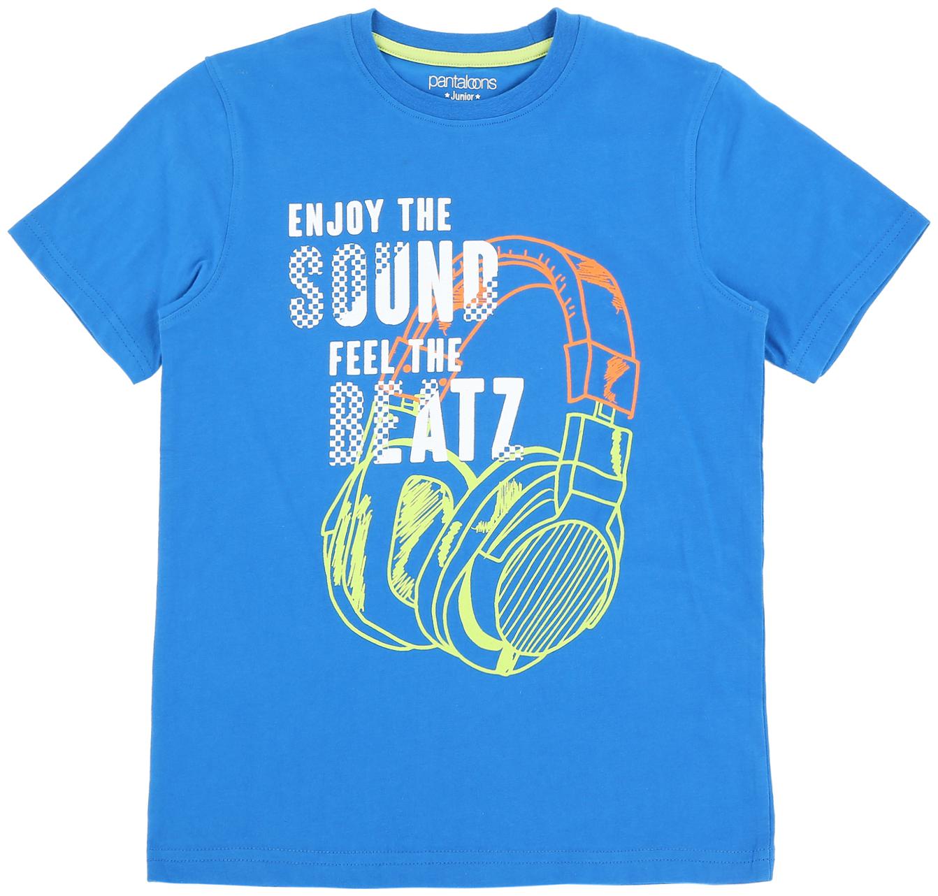 

Pantaloons Junior Boy Cotton Printed T-shirt - Blue