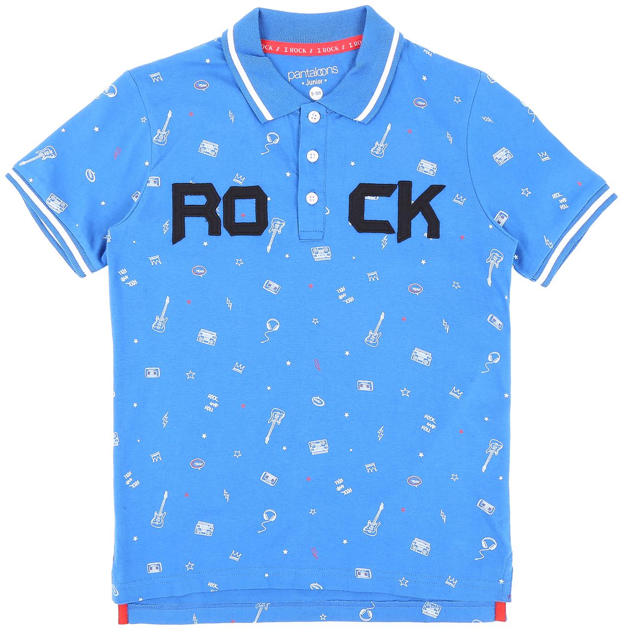 

Pantaloons Junior Boy Cotton Printed T-shirt - Blue