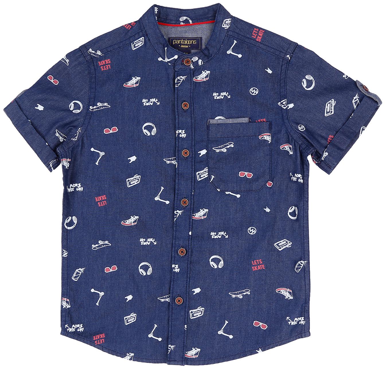 

Pantaloons Junior Boy Cotton Printed Shirt Blue