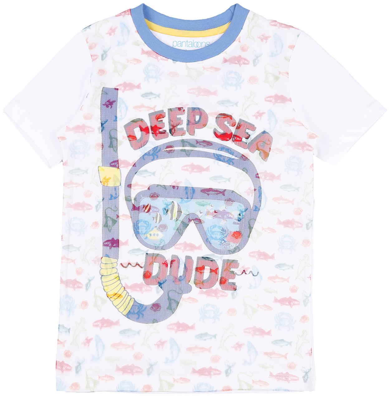 

Pantaloons Junior Boy Cotton Printed T-shirt - White