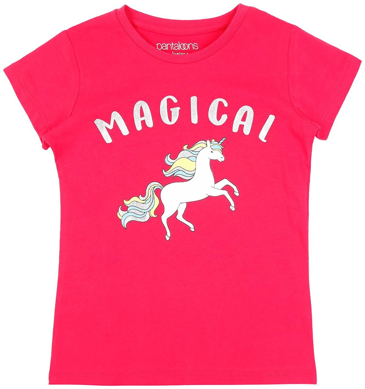 

Pantaloons Junior Girl Cotton Printed T shirt - Pink