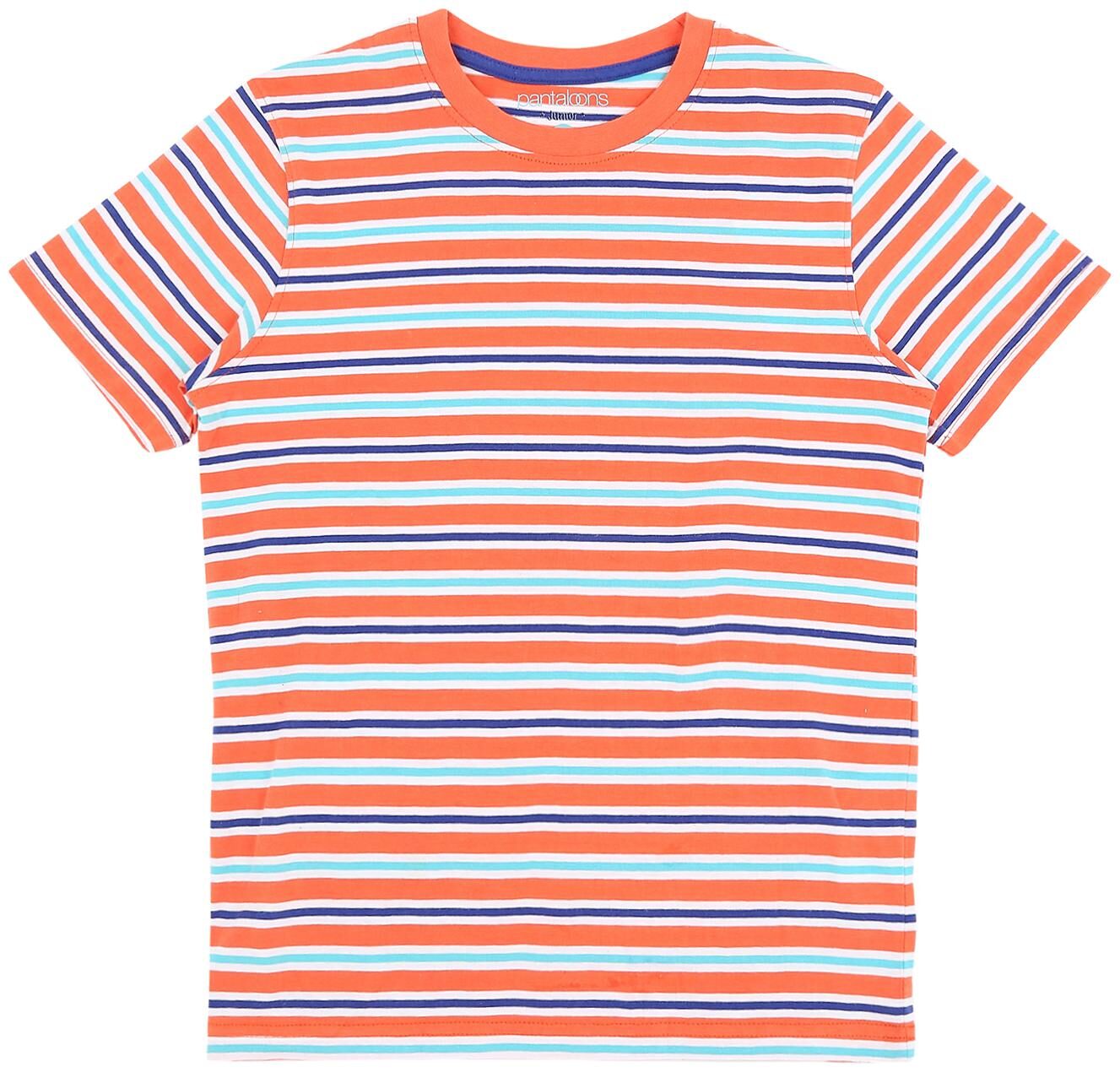 

Pantaloons Junior Boy Cotton Striped T-shirt - Orange