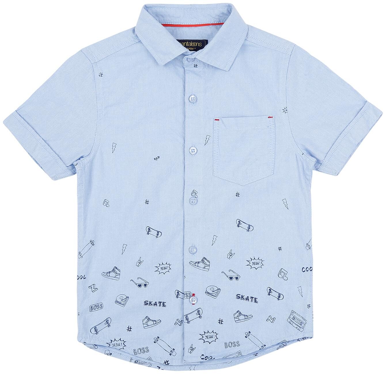 

Pantaloons Junior Boy Cotton Printed Shirt Blue
