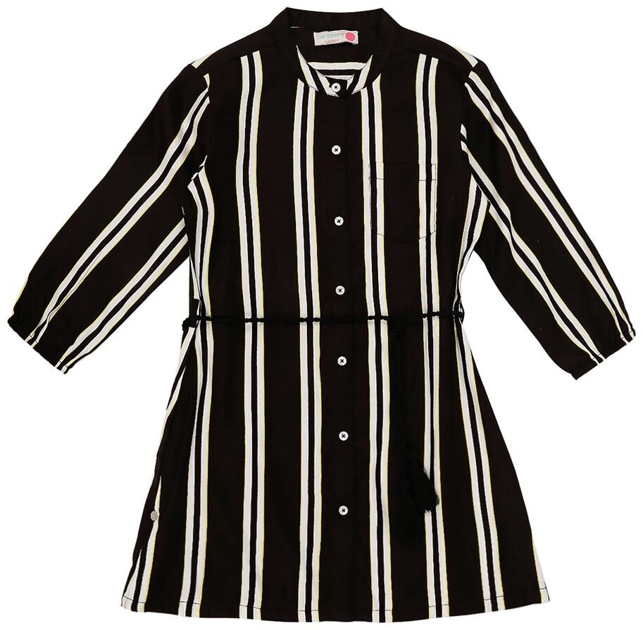 

Pantaloons Junior Girl Rayon Striped Top - Black